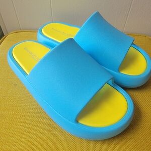 JSlides, Beach Slide, Size 9, Blue/Yellow